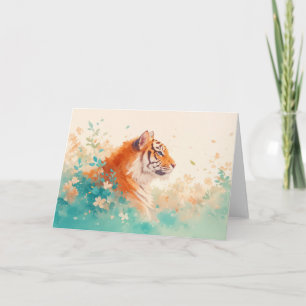 Cartão O Tranquilo de um Tigre Majestoso