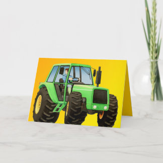 Cartão O Trator Verde da Criança