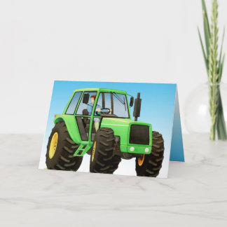Cartão O trator verde do miúdo