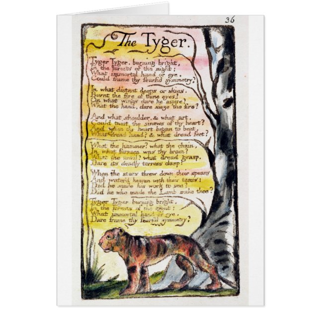 Cartão "O Tyger", placa 36 (Bentley 42) (Frente)