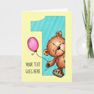 Cartão O urso de ursinho está girando um! Feliz