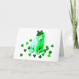 Cartão O urso polar de St Patrick verde