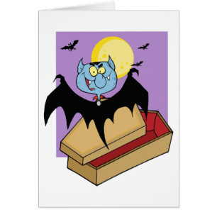 Cartão O vampiro fora do caixão e os bastões aproximam