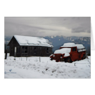 Cartão O velho caminhão vermelho
