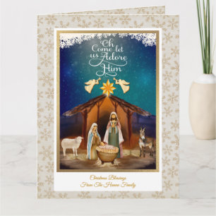Cartão "Ó Vem, Adoremos a Ele" Natal Natividade