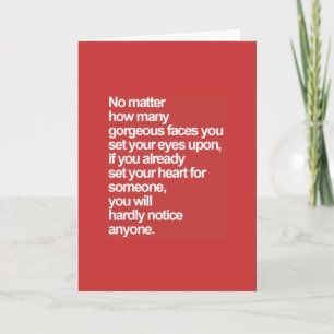 CARTÃO O VERDADEIRO AMOR COLOCA QUANTOS ROSTOS GORGEOSOS 