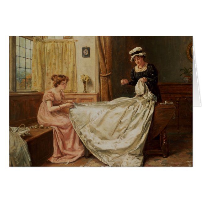 Cartão O vestido de casamento (Frente Horizontal)