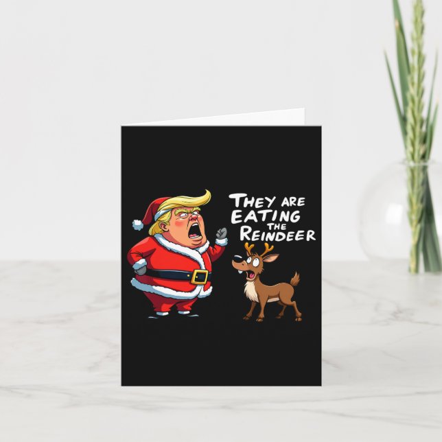 Cartão O Vestido Do Pai Natal Que Estão Comendo. (Frente)