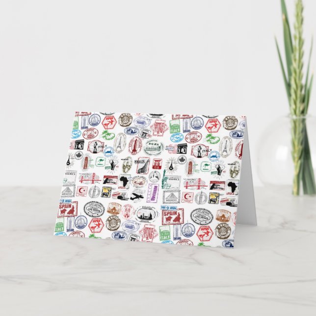 Cartão O viagem carimba o teste padrão (Frente)