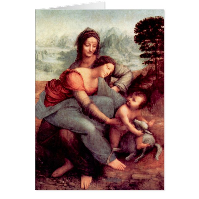 Cartão O Virgin e a criança com St Anne (Frente)