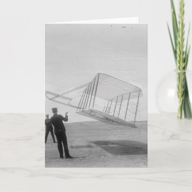 Cartão O voo de ensaio dos irmãos de Wright (Frente)
