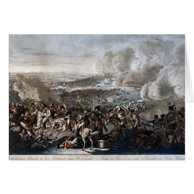 Cartão O vôo de Napoleon da batalha de Waterloo (Frente Horizontal)