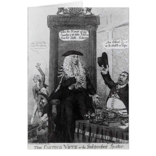 Cartão O voto de criação, ou o Auto-falante independente (Frente)