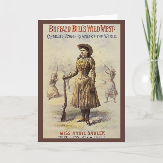Cartão O Wild West Show de Buffalo Bill com Annie Oakley (Frente)
