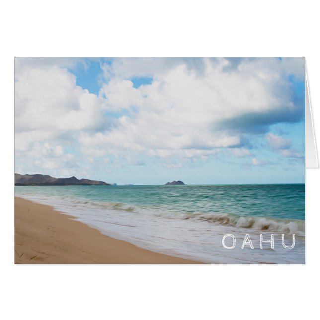 Cartão Oahu Hawaii Ocean Waves & Beach (Frente Horizontal)
