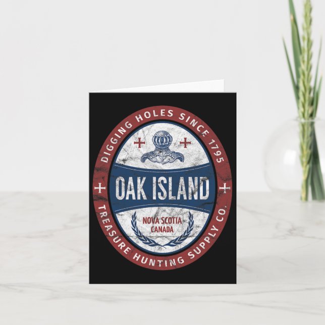 Cartão Oak Island Treasure Hunting Retro Templar Knight T (Frente)