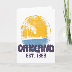 Cartão Oakland Califórnia Retro Surfista Praia Vintage Pa