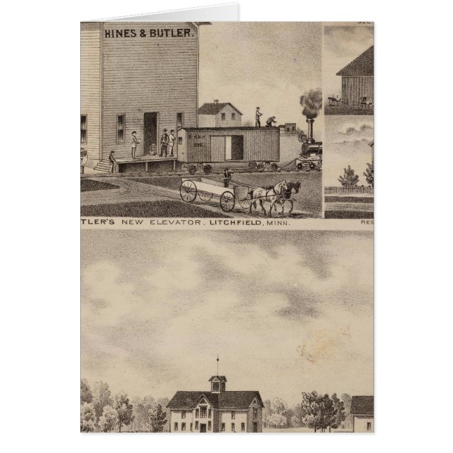 Cartão Oakwood Fazenda, Minnesota (Frente)