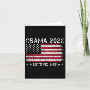 Cartão Obama 2028 Retro Vintage Flag Us Patriotic Politic