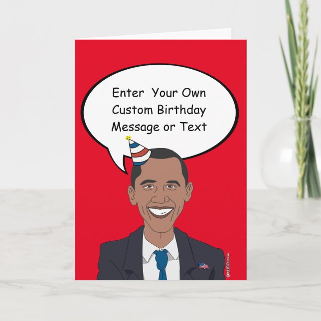 Cartão Obama Birthday Card - Personalize sua mensagem - - (Frente)