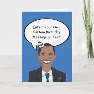 Cartão Obama Birthday Card - Personalize sua mensagem - -