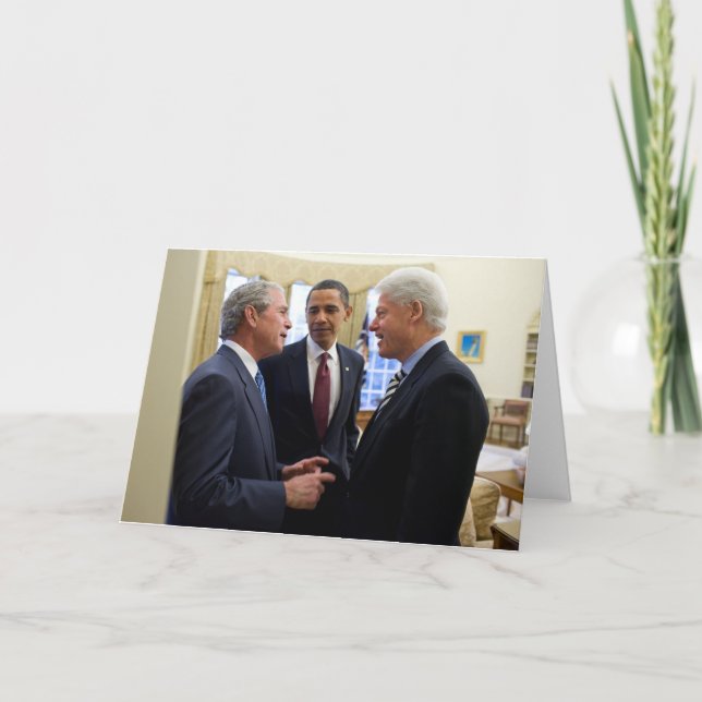 Cartão Obama Bush e Clinton (Frente)