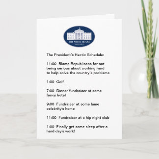 Cartão Obama - O Golfista/Fundraiser-Chefe