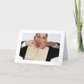 Cartão Obama que rasga acima a constituição