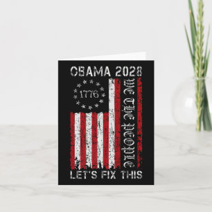 Cartão Obama Vintage Flag Patriótico 2028 Política