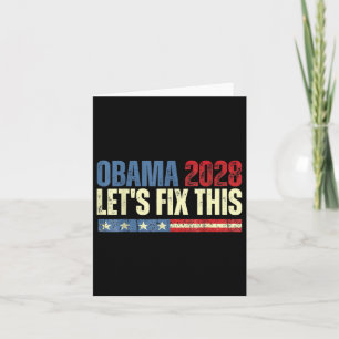 Cartão Obama Vintage Retro Patriótico 2028 Prote Política