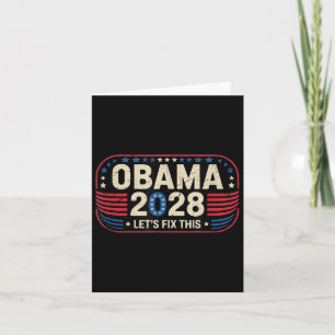 Cartão Obama Vintage Retro Patriótico 2028 Prote Política
