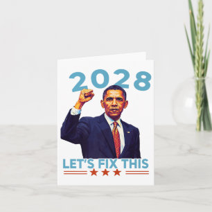 Cartão Obama Vintage Retro Patriótico 2028 Prote Política