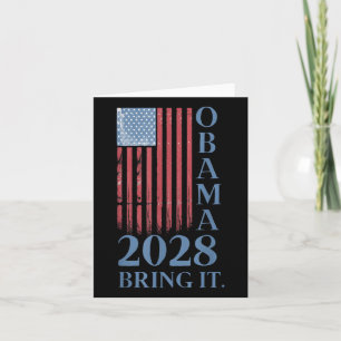 Cartão Obama Vintage Retro Patriótico 2028 Prote Política