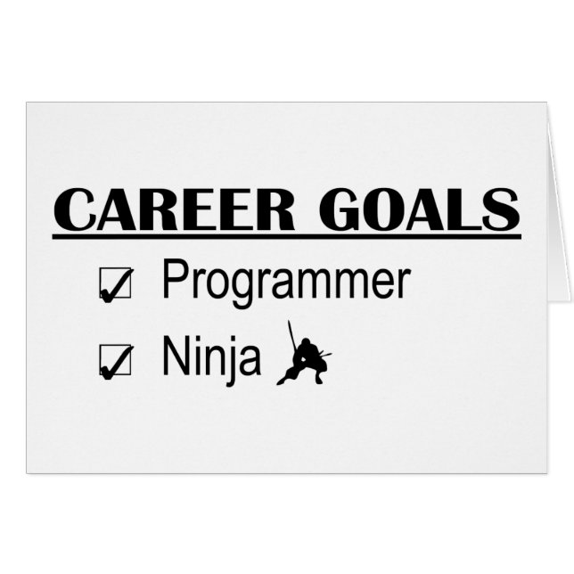 Cartão Objetivos da carreira de Ninja - programador (Frente Horizontal)