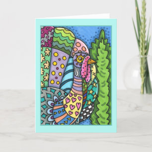 CARTÃO OBRIGADO À TURQUIA, PATCHWORK PENTHERS, FOLK ART