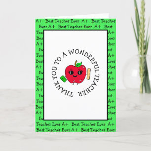 Cartão Obrigado a uma maravilhosa Apreciação do Professor