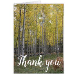 Cartão Obrigado amarelo de brilho do Aspen