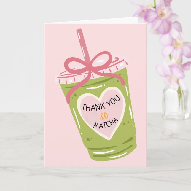 Cartão Obrigado ao Design de Apreciação de Matcha (Orquídea)