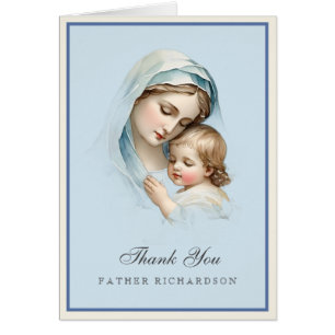 Cartão Obrigado ao Padre pelo Batismo do Bebê
