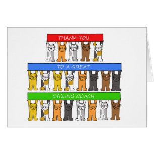 Cartão Obrigado aos Gatos de Desenhos Animados Treinadore