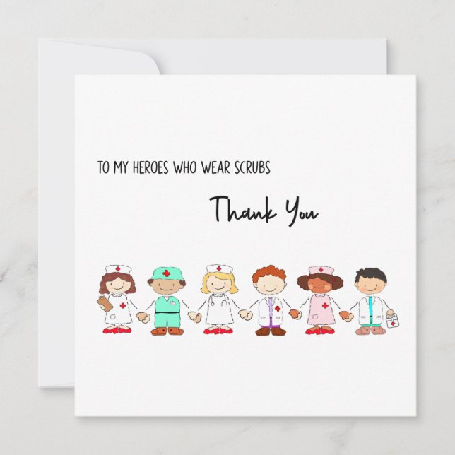 Cartão Obrigado Aos Meus Heróis Que Vestem Escrupulos (Frente)