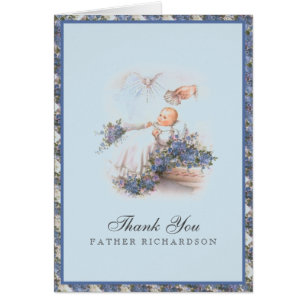 Cartão Obrigado Bebê pelo Batismo do Padre 