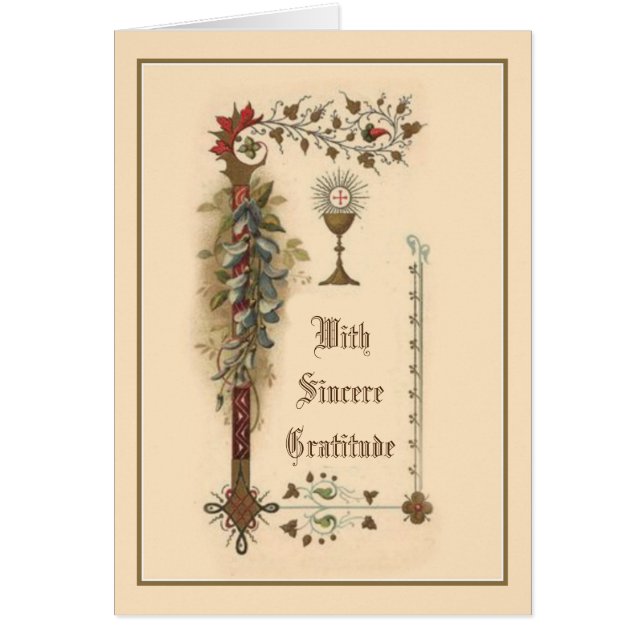 Cartão Obrigado Bishop Clero do sacerdote católico da (Frente)