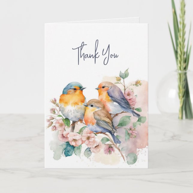 Cartão Obrigado Bluebird (Frente)