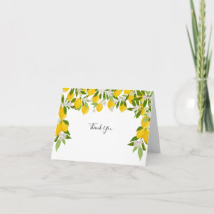 Cartão Obrigado Casamento Folhagem de Limões em Flor