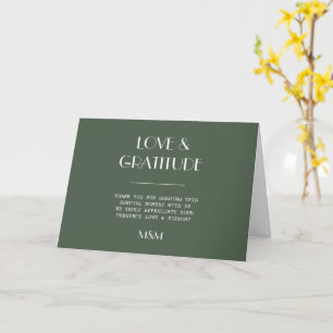 Cartão Obrigado Casamento Minimalista Escandinavo Verde M