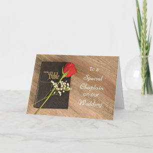 Cartão Obrigado Chaplain Católico por Bíblia de Casamento