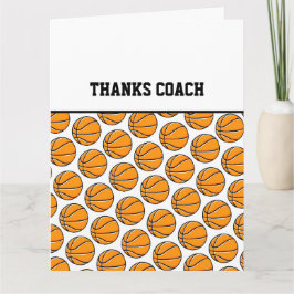 Cartão OBRIGADO COACH - Equipe de basquetebol Laranja pre
