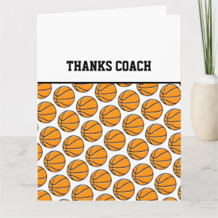 Cartão OBRIGADO COACH - Equipe de basquetebol Laranja pre