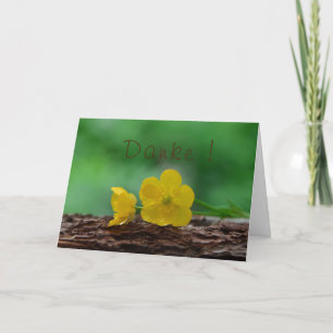 Cartão Obrigado com flores amarelas